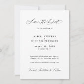 Eenvoudig elegant script fotobedekking bruiloft save the date (Achterkant)