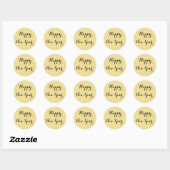 Eenvoudig Elegant Script Gelukkig Nieuwjaar Goud Z Ronde Sticker (Vel)