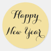 Eenvoudig Elegant Script Gelukkig Nieuwjaar Goud Z Ronde Sticker (Voorkant)