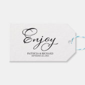 Eenvoudig Elegant Script Geniet van bruiloft gunst Cadeaulabel (Voorkant (Horizontaal))