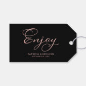 Eenvoudig Elegant Script Geniet van bruiloft gunst Cadeaulabel (Voorkant (Horizontaal))