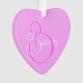 Eenvoudig Elegant Script Gepersonaliseerd Lila Har Ornament (voorkant)