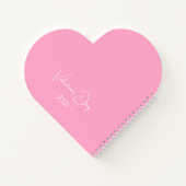 Eenvoudig Elegant Script gepersonaliseerd roze har Notitieboek (Achterkant)