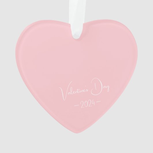 Eenvoudig Elegant Script gepersonaliseerd roze har Ornament (achterkant)