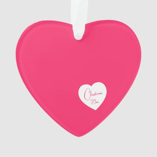 Eenvoudig Elegant Script Gepersonaliseerd Roze Ker Ornament (achterkant)