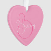 Eenvoudig Elegant Script Gepersonaliseerd Zacht Ro Ornament (voorkant)