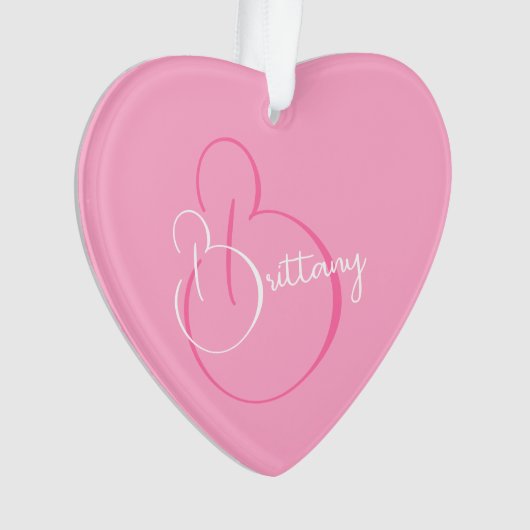 Eenvoudig Elegant Script Gepersonaliseerd Zacht Ro Ornament (voorkant)