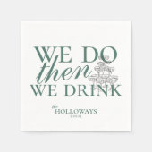 Eenvoudig Elegant Script Gepersonaliseerde bruilof Servet (Voorkant)