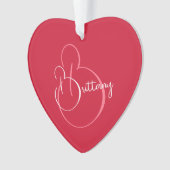 Eenvoudig Elegant Script gepersonaliseerde rode Va Ornament (voorkant)