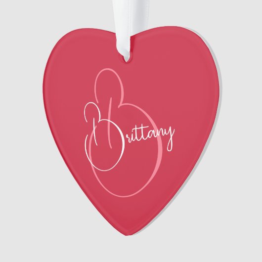 Eenvoudig Elegant Script gepersonaliseerde rode Va Ornament (voorkant)