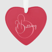 Eenvoudig Elegant Script gepersonaliseerde rode Va Ornament (voorkant)