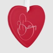 Eenvoudig Elegant Script gepersonaliseerde rode Va Ornament (voorkant)