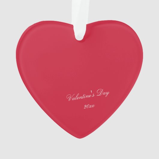 Eenvoudig Elegant Script gepersonaliseerde rode Va Ornament (achterkant)