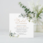 Eenvoudig Elegant Script Gold Greenery-Vrijgezelle Kaart (Staand voorkant)