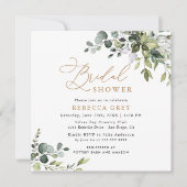 Eenvoudig Elegant Script Gold Greenery-Vrijgezelle Kaart (Voorkant)