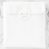 Eenvoudig Elegant Script Goud en Wit Dank u Ronde Sticker (Tas)