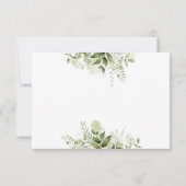Eenvoudig elegant Script Greenery vertrekt bruilof RSVP Kaartje (Achterkant)