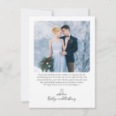 Eenvoudig Elegant Script Heart 2 Photo Wedding Bedankkaart (Achterkant)