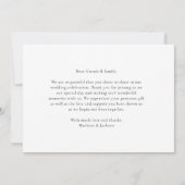 Eenvoudig Elegant Script Huwelijk Horizontale Foto Bedankkaart (Achterkant)