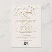 Eenvoudig Elegant Script Ivoor Wedding Details Informatiekaartje (Voorkant)