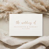 Eenvoudig Elegant Script Ivory Tan Wedding Gastenboek