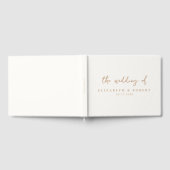Eenvoudig Elegant Script Ivory Tan Wedding Gastenboek (Volledig)