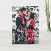 Eenvoudig elegant script, kerstfoto feestdagen kaart (Voorkant)