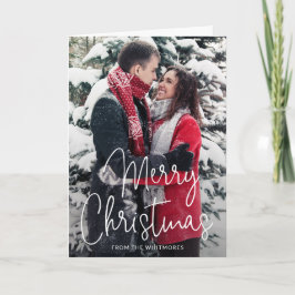 Eenvoudig elegant script, kerstfoto feestdagen kaart