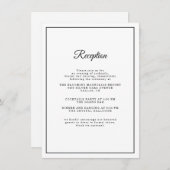 Eenvoudig Elegant Script Klassieke Bruiloft Recept Informatiekaartje (Voorkant / Achterkant)