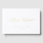 Eenvoudig elegant script koppel naam bruiloft gastenboek (Voorkant)