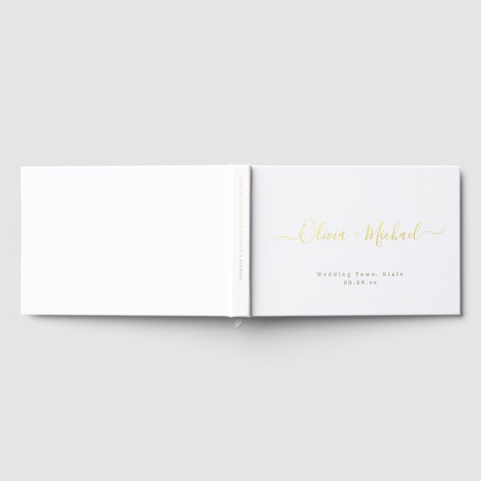 Eenvoudig elegant script koppel naam bruiloft gastenboek (Volledig)