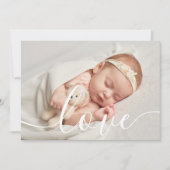 Eenvoudig Elegant Script Liefde Baby Foto Geboorte Aankondiging (Voorkant)