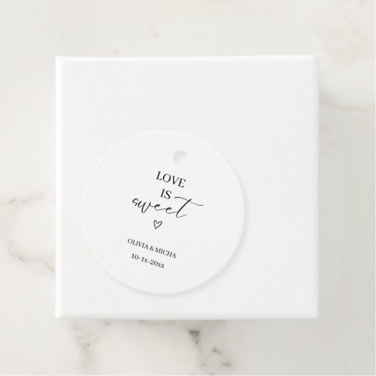 eenvoudig elegant script Liefde is zoete huwelijks Bedankjes Labels (In situ)
