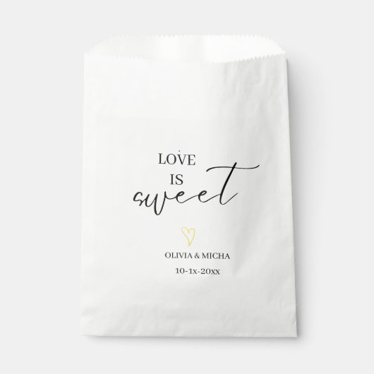 eenvoudig elegant script Liefde is zoete huwelijks Bedankzakje (Voorkant)