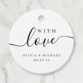 Eenvoudig elegant script met liefde Bruiloft Bedankjes Labels (Voorkant)