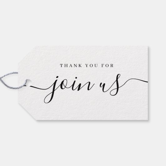 Eenvoudig elegant script met liefde bruiloft cadeaulabel (Achterkant Horizontaal)