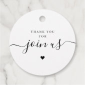 Eenvoudig elegant script met liefdesfoto Bruiloft Bedankjes Labels (Achterkant)