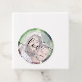 Eenvoudig elegant script met liefdesfoto Bruiloft Bedankjes Labels (In situ)