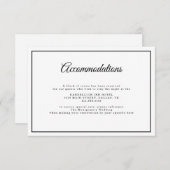 Eenvoudig Elegant Script Minimaal Wit Trouwdetail Informatiekaartje (Voorkant / Achterkant)