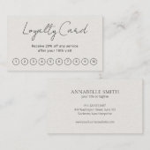 Eenvoudig Elegant Script minimalist Beige Modern Klantenkaartje (Voorkant / Achterkant)