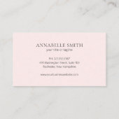 Eenvoudig Elegant Script Minimalist Blush Pink Mod Klantenkaartje (Achterkant)