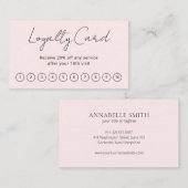 Eenvoudig Elegant Script Minimalist Blush Pink Mod Klantenkaartje (Voorkant / Achterkant)