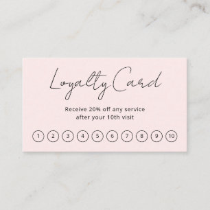 Eenvoudig Elegant Script Minimalist Blush Pink Mod Klantenkaartje