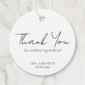 Eenvoudig Elegant Script Minimalist Classic Weddin Bedankjes Labels (Voorkant)