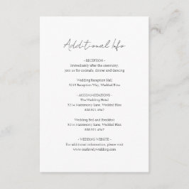 Eenvoudig Elegant Script Minimalist Classic Weddin Informatiekaartje