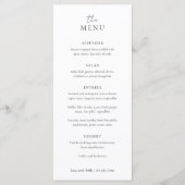 Eenvoudig Elegant Script Minimalist Classic Weddin Menu (Voorkant)