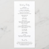 Eenvoudig Elegant Script Minimalist Classic Weddin Programmakaart (Achterkant)