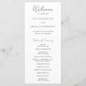 Eenvoudig Elegant Script Minimalist Classic Weddin Programmakaart (Voorkant)