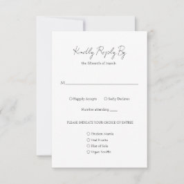 Eenvoudig Elegant Script Minimalist Classic Weddin RSVP Kaartje