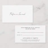 Eenvoudig Elegant Script Minimalist Modern Aanbevelingskaartje (Voorkant / Achterkant)